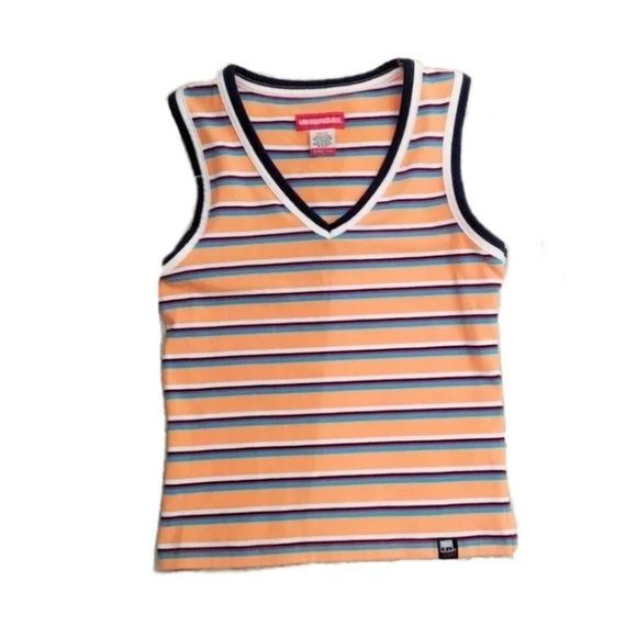 🛍 Unionbay Striped V Neck Fitted Tank Top - Picture 1 of 6